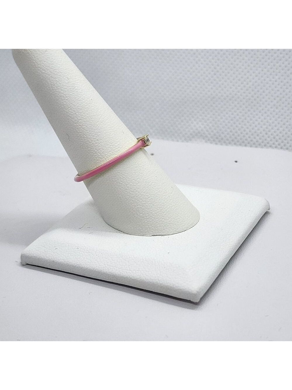 LAST ONE Brand New Sterling Silver 925 PINK enamel Ring / band